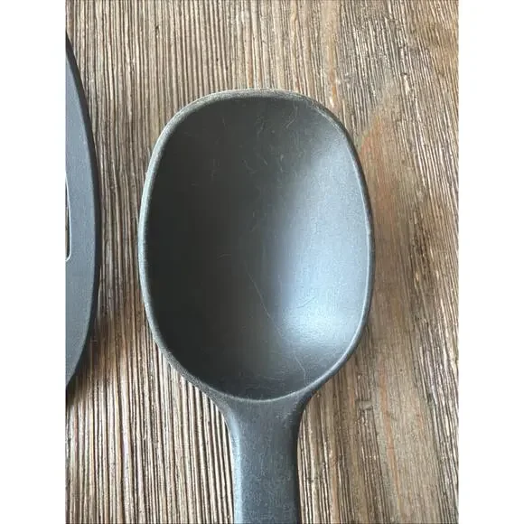 Pampered Chef set of 2 Black Nylon spatula 2351 & solid Spoon 2349 USA - Picture 3 of 15